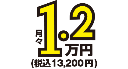 月額1.2万円～税込13,200円